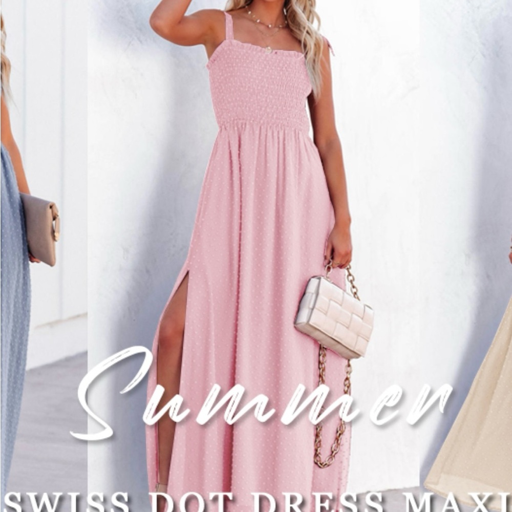 Pink Sleeveless Chiffon Dress large